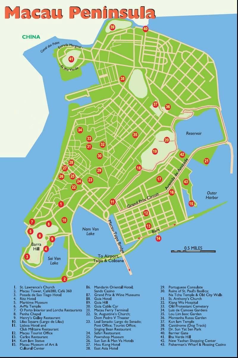 Macau matangazo ya utalii ramani