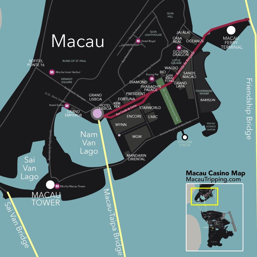 ramani ya Macau China kasinon
